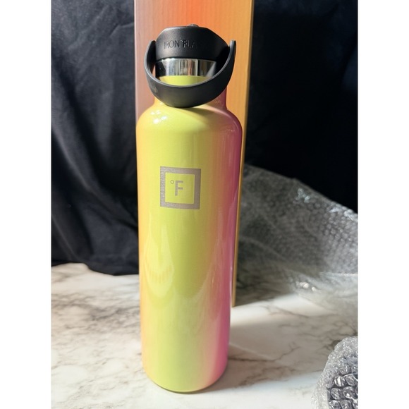 Iron Flask Other - NIB RAINBOW IRON FLASK 20OZ WATER BOTTLE WITH 3 LIDS & A 5 PK STRAWS (2875)